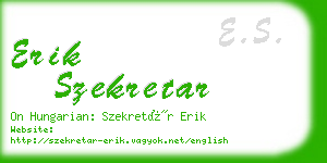 erik szekretar business card